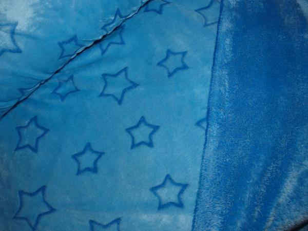 Doubleface Flausch in blau mit Sternen (B-Ware)